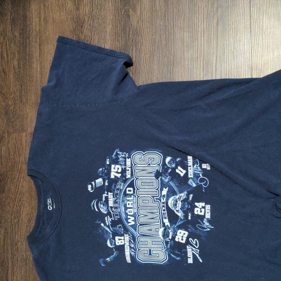 C Port & Company Mens Size XL Blue 2014 Patriots World Champions Stars Tee Shirt - Picture 1 of 5